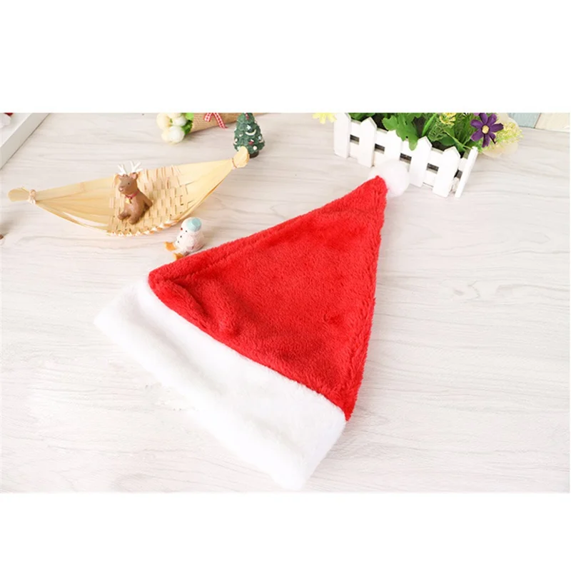 6Pcs Plush Christmas Halloween Costume Santa Claus Hat Comfort Liner Classic Santa Hat for Christmas New Year Party - for Adults