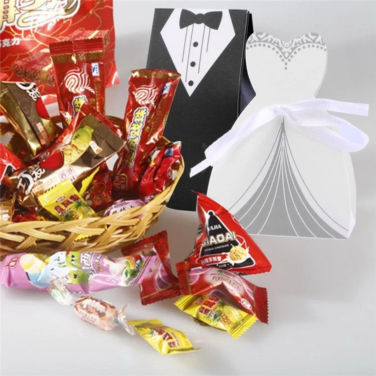 25 Pairs Bride & Groom Wedding Favor Boxes Candy Box Gift Boxes