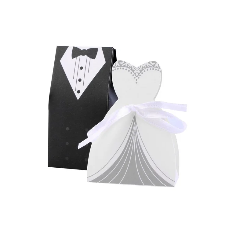 25 Pairs Bride & Groom Wedding Favor Boxes Candy Box Gift Boxes