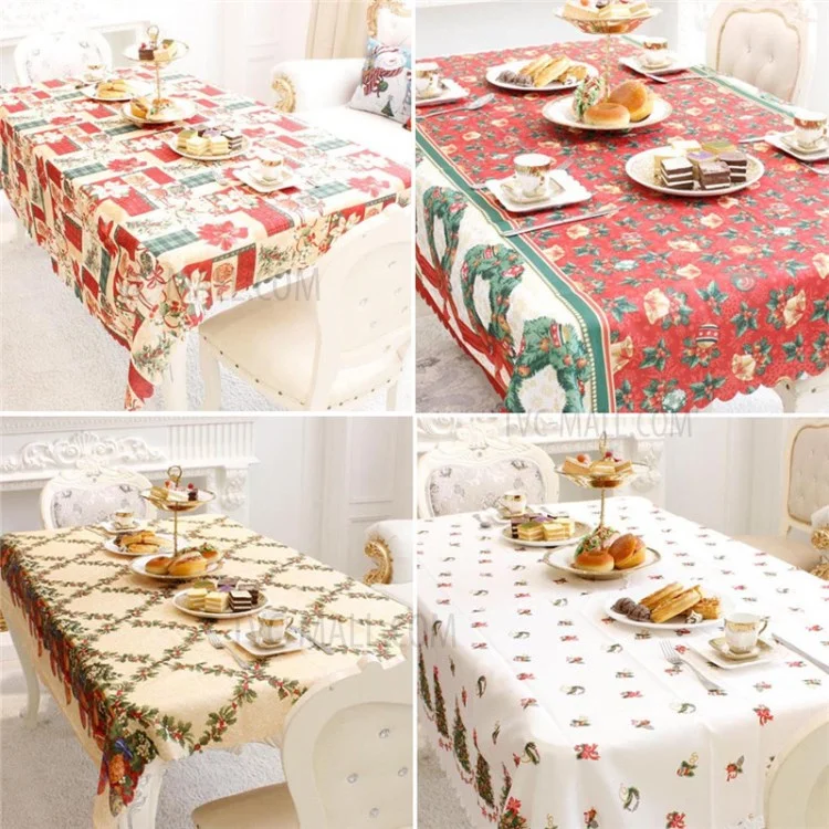 Rectangular Christmas Printing One Time Single Use Tablecloth Disposable Party Tablecloth - Style B
