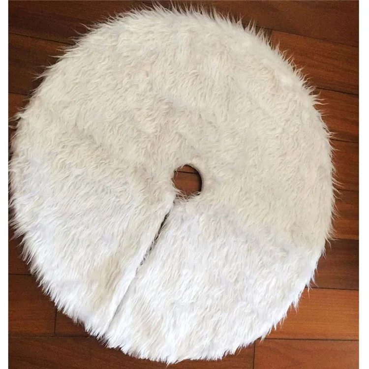 Plush Christmas Tree Skirt Pure White Tree Skirt for Christmas Decoration Home Decor - Diameter: 122cm
