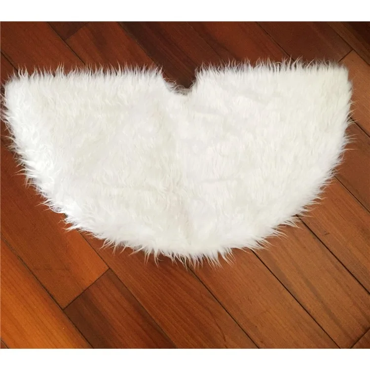 Plush Christmas Tree Skirt Pure White Tree Skirt for Christmas Decoration Home Decor - Diameter: 122cm