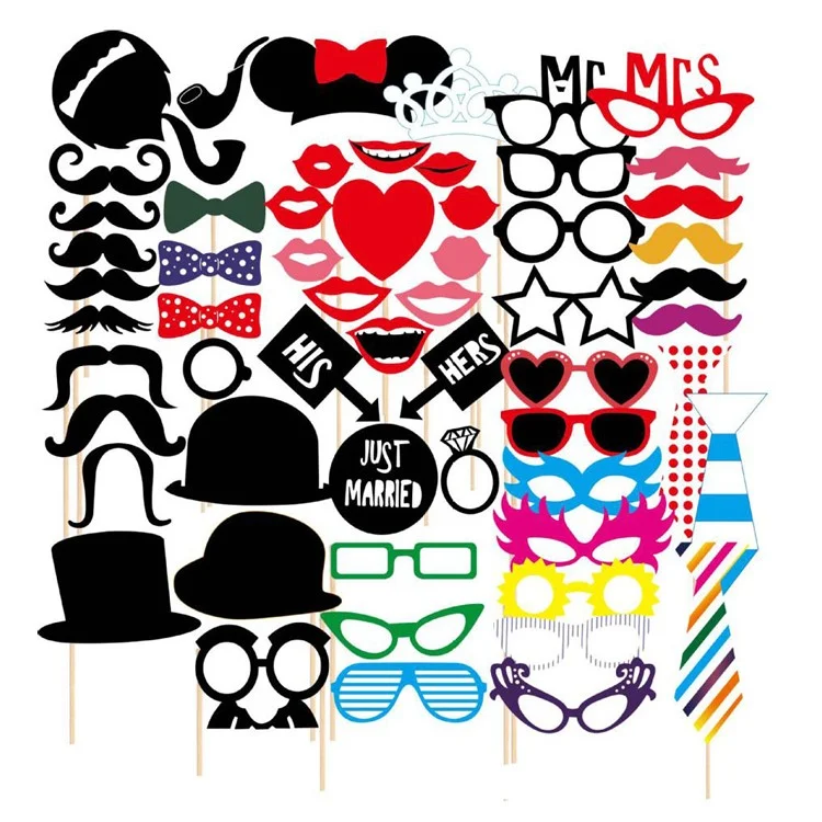 58pcs Photo Boot Props Усы