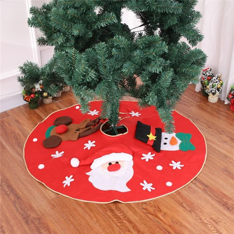 Jupe d'Arbre de Noël Père Noël Renne Décoration de Maison Fête 100cm