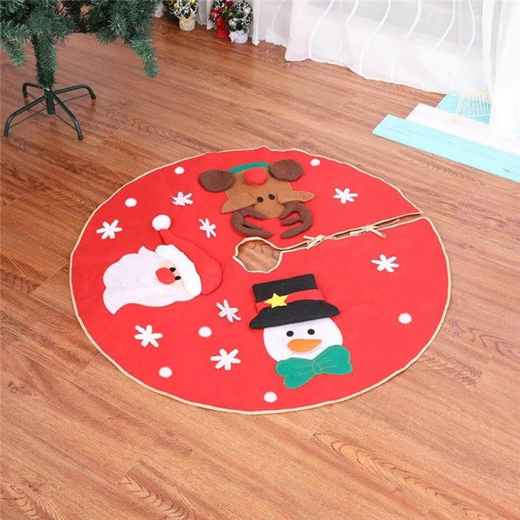 Jupe d'Arbre de Noël Père Noël Renne Décoration de Maison Fête 100cm