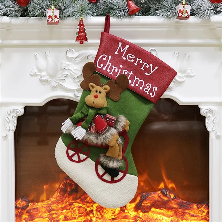 Sac-cadeau de Noël Sac à bonbons d'ornement d'arbre de Noël - Élan