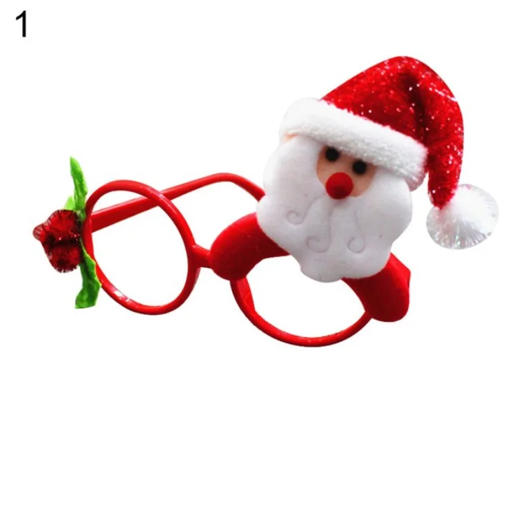 Christmas Glasses Frame Cute Kids Adult Ornaments Decor Evening Party - Santa Claus