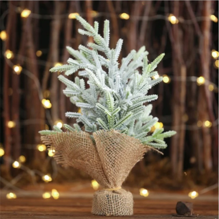 Mini Linen PE Christmas Tree Desktop Ornaments Christmas Party Decoration - Large Size