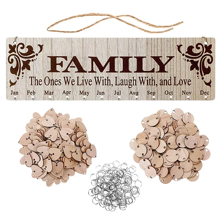 Decorazioni Per La Casa Di Natale Del Calendario Di Legno Del Calendario Di Natale - Brown / Family.