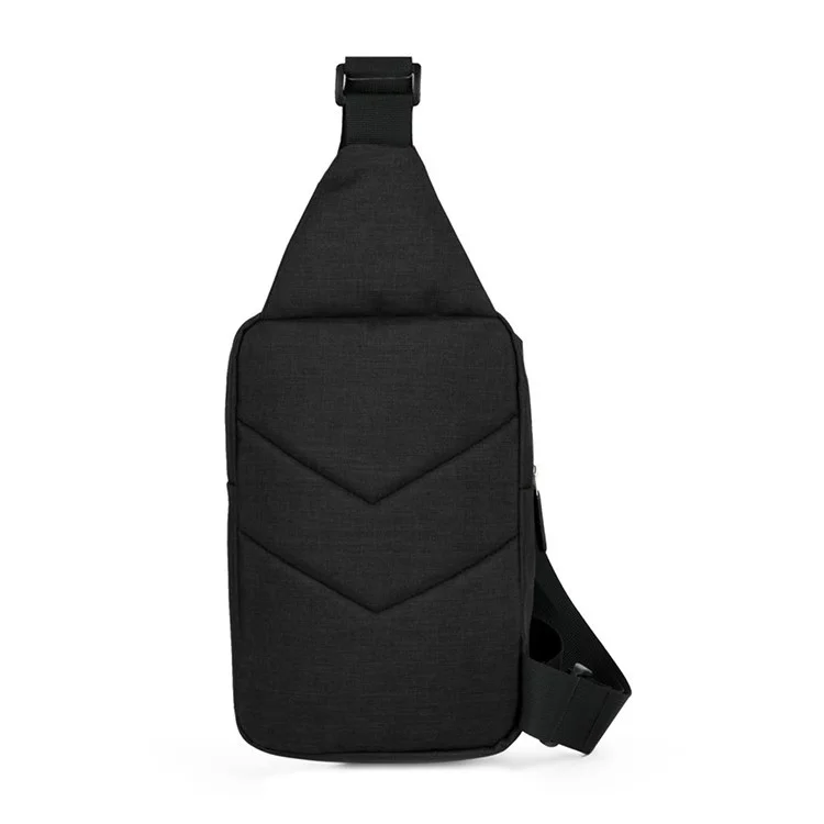 GB6621 Outdoor Travel Polyester Chest Bag Sling Bag Satchel - Black