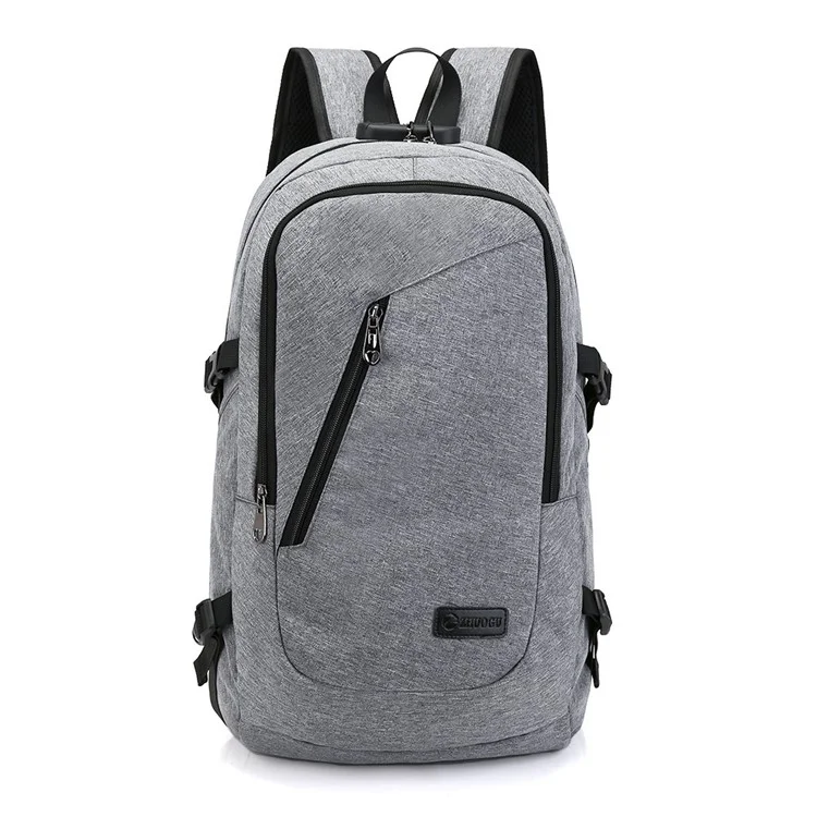 Anti-theft USB Charging Backpack School Backpack Bag Laptop Computer Bags – Grey