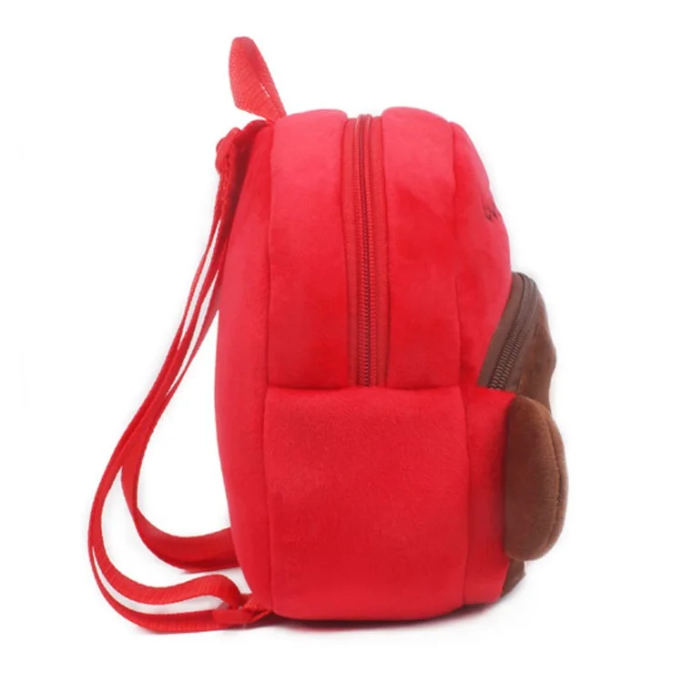 Lovely Cartoon Animal Plush School Bag Children Fluffy Backpack - Monkey