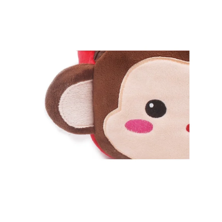 Lovely Cartoon Animal Plush School Bag Children Fluffy Backpack - Monkey