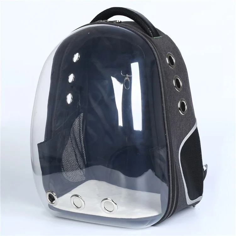 Transparent Breathable Space Cabin Cat Dog Carrier Backpack - Black