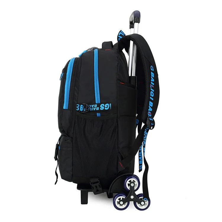 ZIRANYU Detachable Rolling Backpack Cute School Backpack Kids Backpack with 6 Wheels - Dark Blue