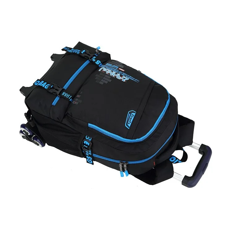 ZIRANYU Detachable Rolling Backpack Cute School Backpack Kids Backpack with 6 Wheels - Dark Blue