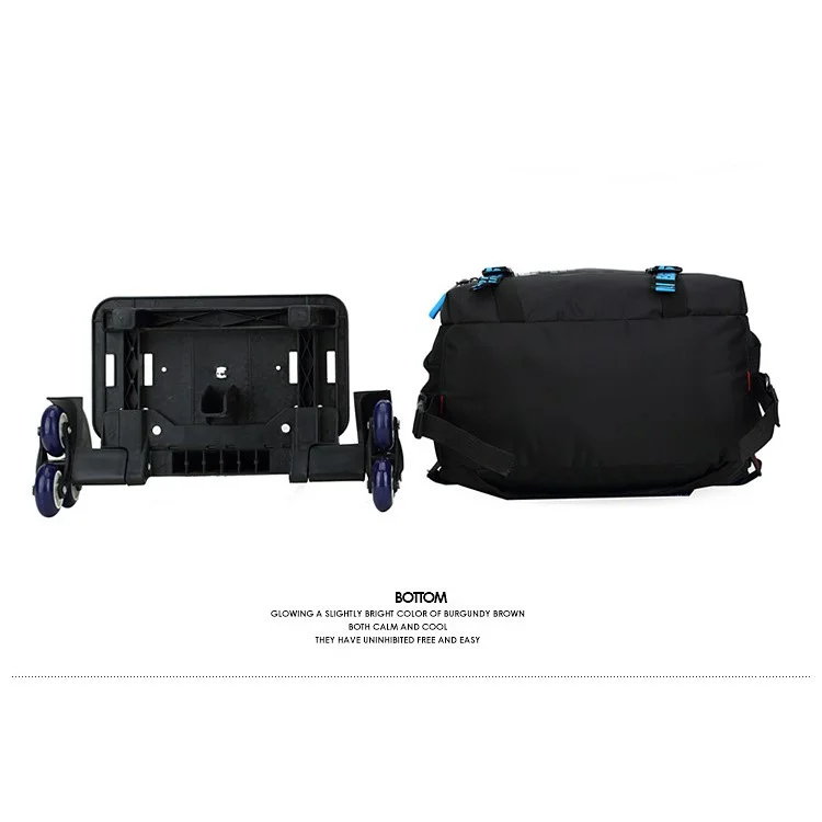 ZIRANYU Detachable Rolling Backpack Cute School Backpack Kids Backpack with 6 Wheels - Dark Blue