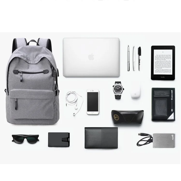 Student School Laptop Computer Backpack Notebook Shoulder Bag, Size: 43 x 30 x 14cm - Grey