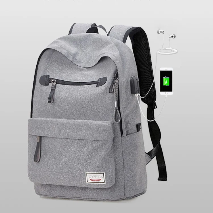 Student School Laptop Computer Backpack Notebook Shoulder Bag, Size: 43 x 30 x 14cm - Grey