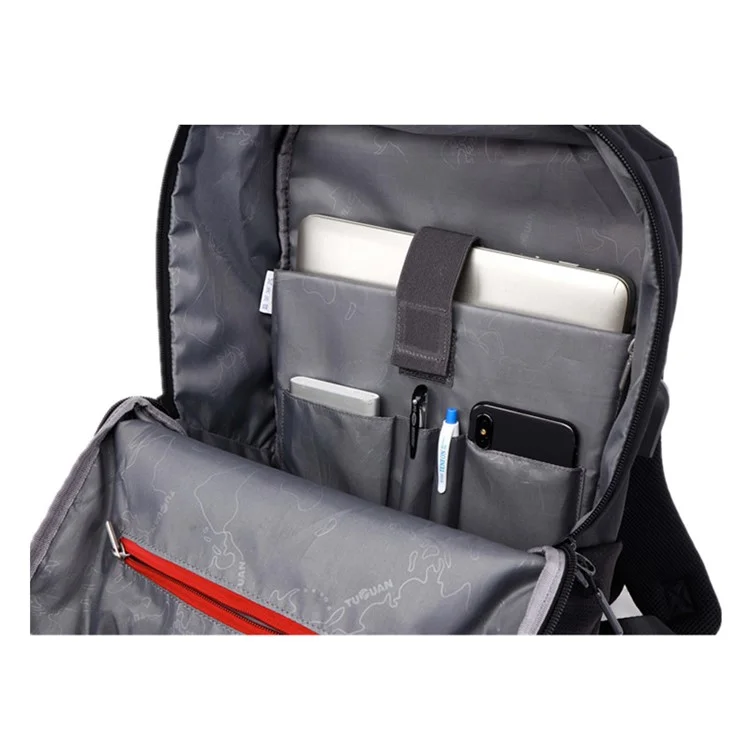 Sports Gym Bags Basketball Backpack Racket Bags with USB Port for Boys - Grey
