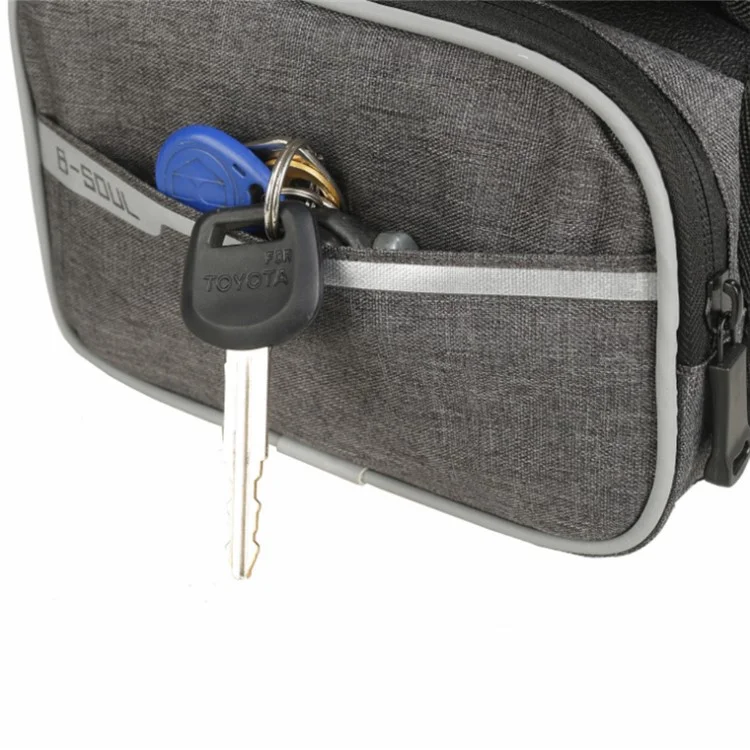 B-SOUL 2L Faisceau de sac de vélo Sac de vélo Écran tactile de 6,2 pouces Sac pour téléphone portable - Gris