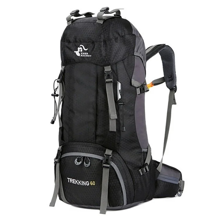 FREEDOM KNIGHT 60L Large Capacity Travel Hiking Camping Outdoor Backpack - Black