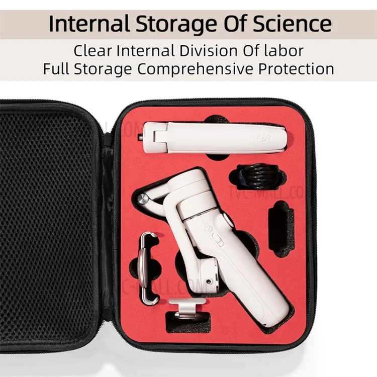 Portable Shockproof Storage Bag Carrying Case for DJI OM 5 Handheld Gimbal Accessories - Black/Black Liner