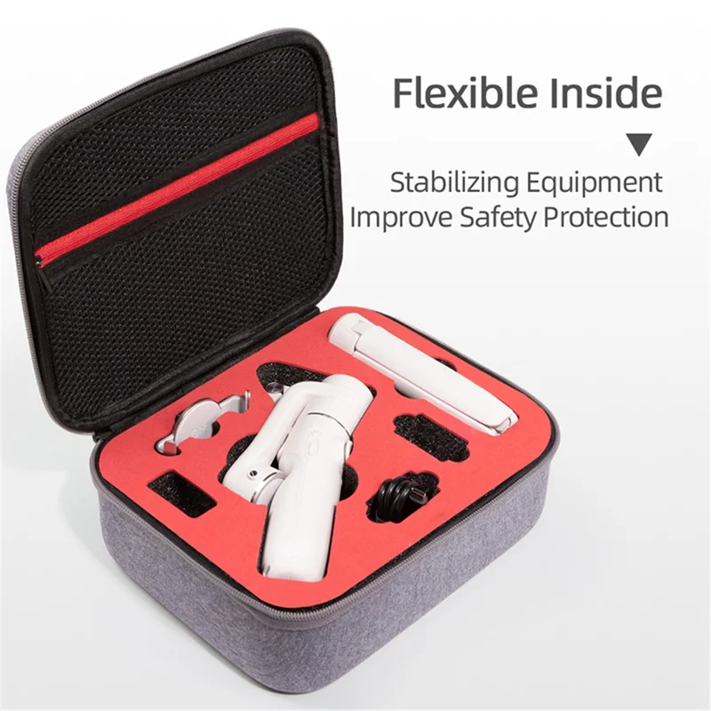 Portable Shockproof Storage Bag Carrying Case for DJI OM 5 Handheld Gimbal Accessories - Grey/Black Liner