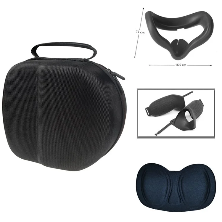 Bolsa de Armazenamento + Máscara Facial + Capa Protetora de Lente + Conjunto de Capa de Alça de Silicone para Oculus Quest 2