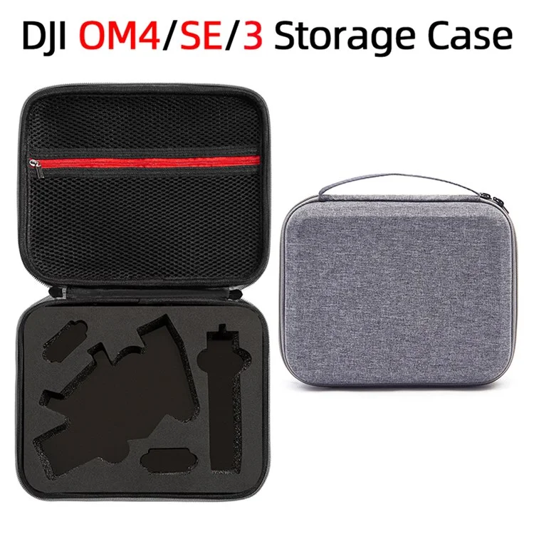 For DJI OM4/OM4 SE/OM3 Handheld Gimbal Phone Stabilizer Portable Storage Bag Carrying Case - Grey/Black Liner