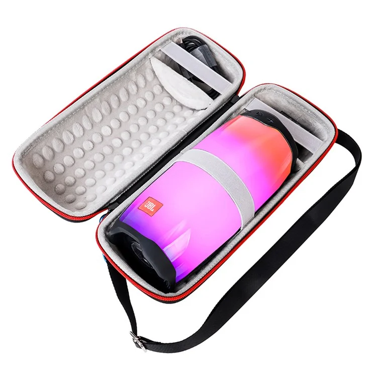 Для JBL Pulse4 EVA Case Case Bluetooth-динамик Против Защитного Покрытия с Плечевым Ремнем и Карабинером - Черный / Серый