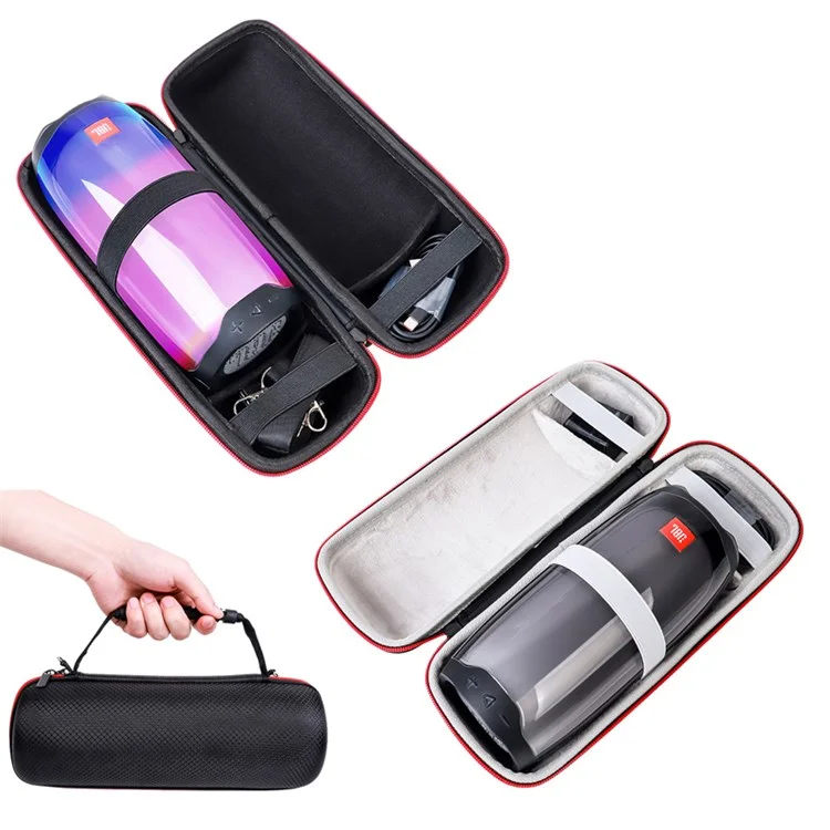 Para JBL Pulse4 Bolsa de almacenamiento a prueba de golpes con correa para el hombro Bluetooth Speaker Funda de transporte - Cuadrícula negra