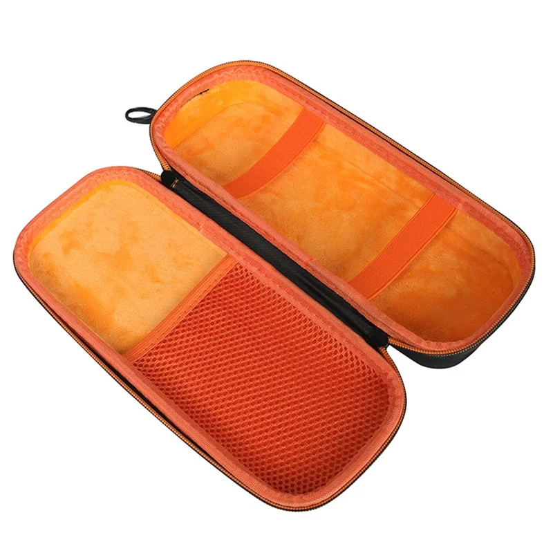 For JBL PartyBox Encore Essential Speaker Carrying Case Portable Storage Bag with Microphone Pouch - Black / Orange