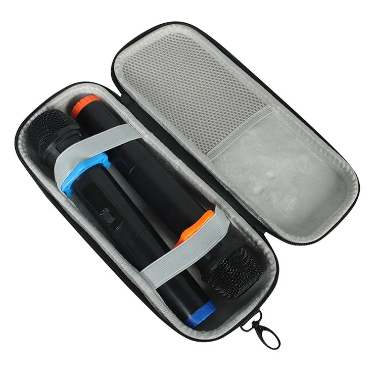 pour JBL PartyBox On-The-Go Sac de rangement dur et antichoc en EVA avec sac à microphone - Gris