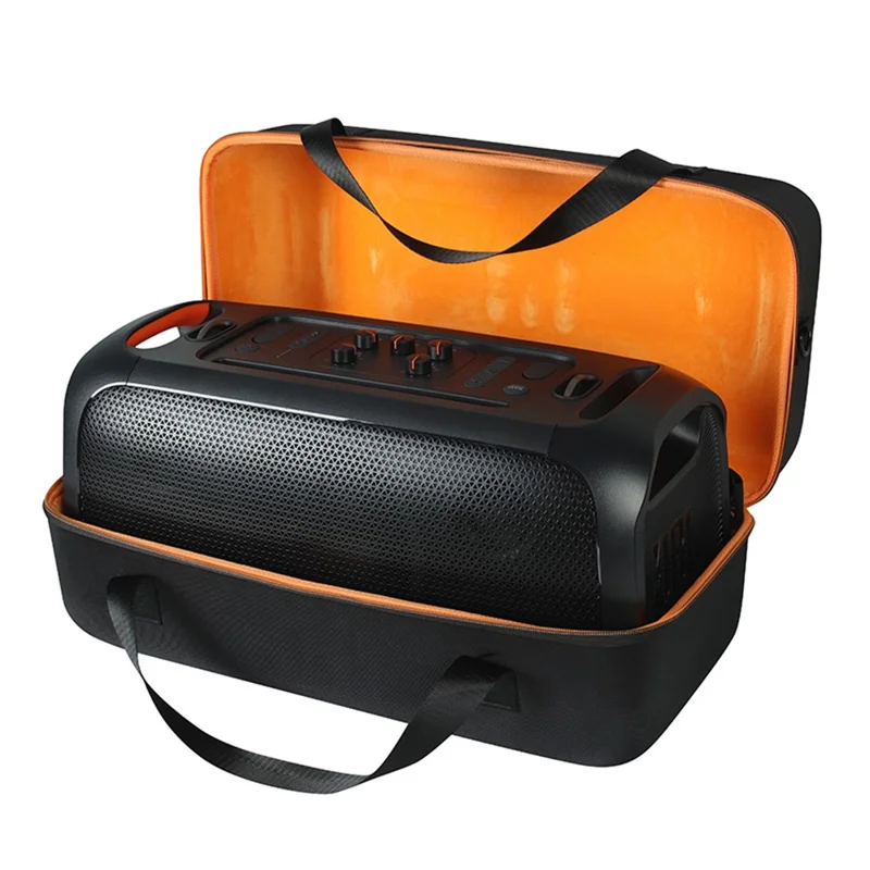 for JBL PartyBox On-The-Go Shockproof Hard EVA Storage Bag Carrying Box with Microphone Bag - Orange