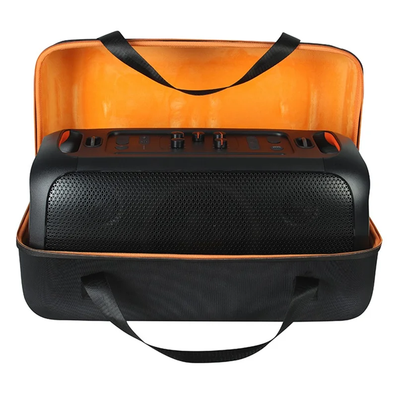 for JBL PartyBox On-The-Go Shockproof Hard EVA Storage Bag Carrying Box with Microphone Bag - Orange