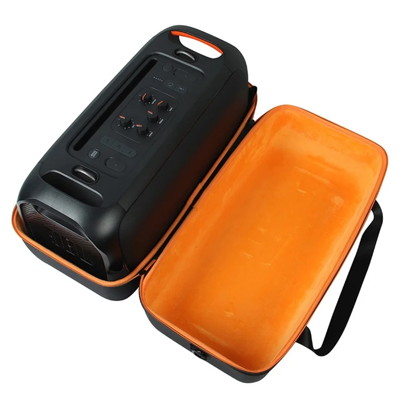 for JBL PartyBox On-The-Go Shockproof Hard EVA Storage Bag Carrying Box with Microphone Bag - Orange