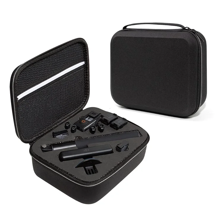 Para DJI Osmo Action 3 / Action 4 / Action 5 Pro Portable Zipper Camera Protection Case EVA Hard Shell Handle Strap Camera Accessories Storage Bag - Preto