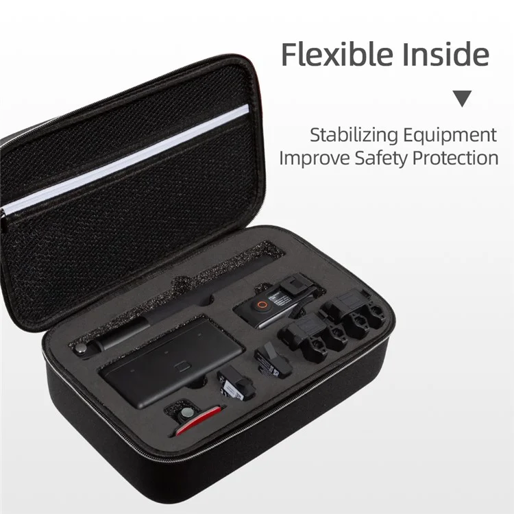 Sac de rangement pour DJI Osmo Action 3 / Action 4 / Action 5 Pro Accessoires de caméra portables Boîte de protection Étui de transport - Noir