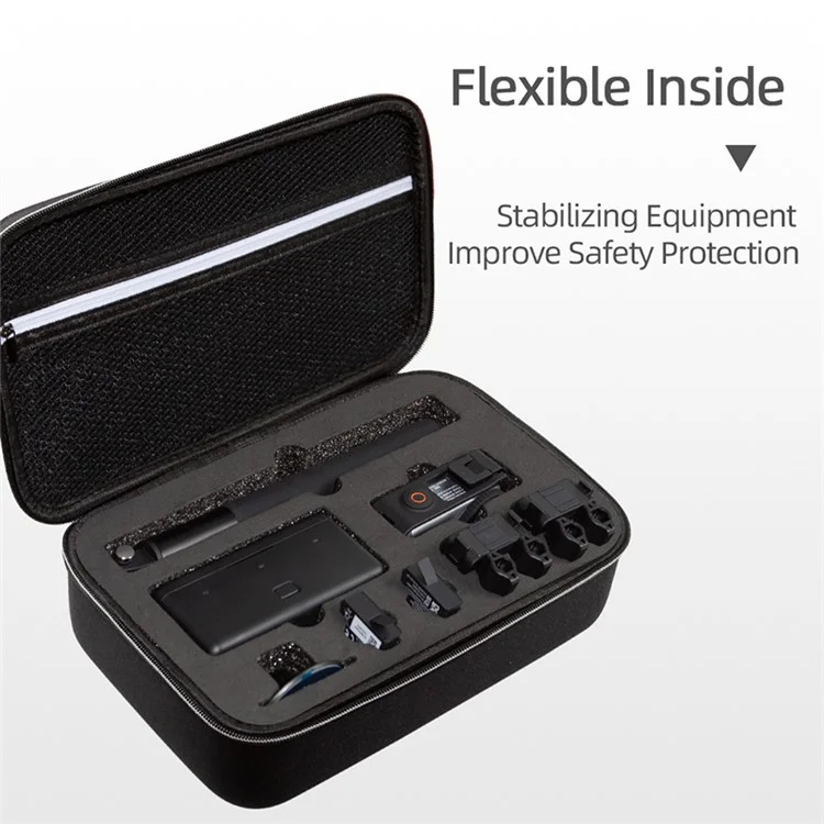 Sac de rangement pour DJI Osmo Action 3 / Action 4 / Action 5 Pro Accessoires de caméra portables Boîte de protection Étui de transport - Noir