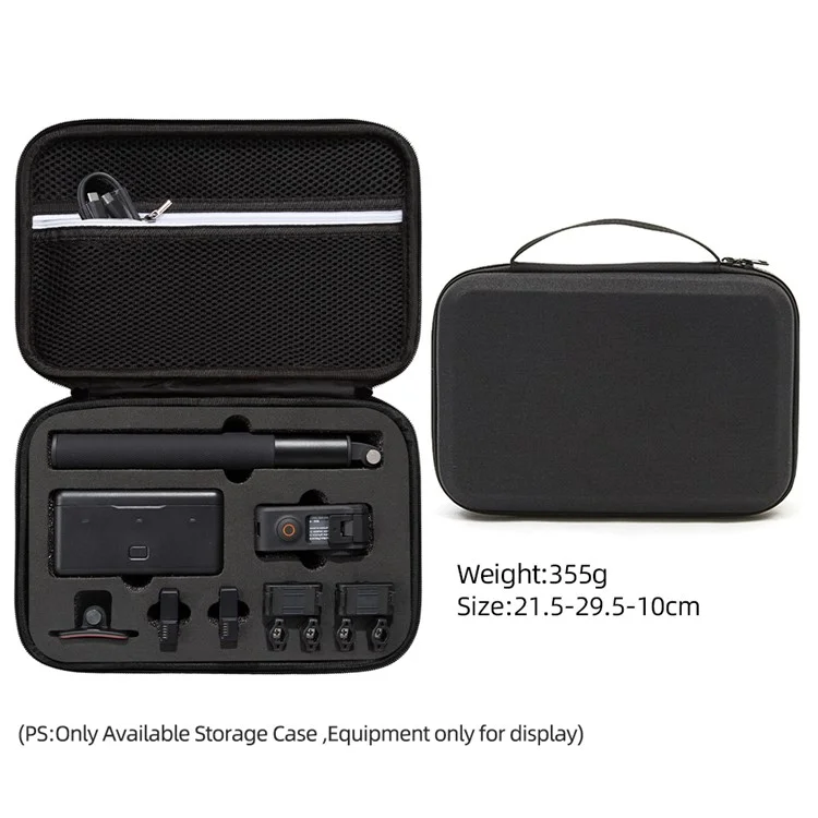 Sac de rangement pour DJI Osmo Action 3 / Action 4 / Action 5 Pro Accessoires de caméra portables Boîte de protection Étui de transport - Noir