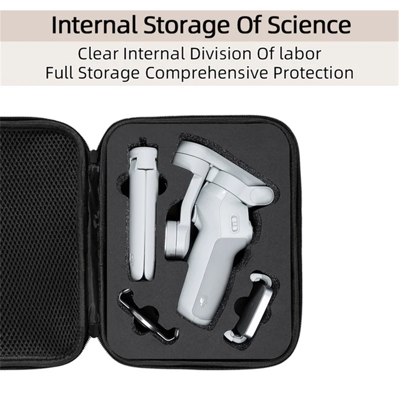 For DJI Osmo Mobile SE Shockproof Carrying Bag Portable Storage Case with Handle - Black