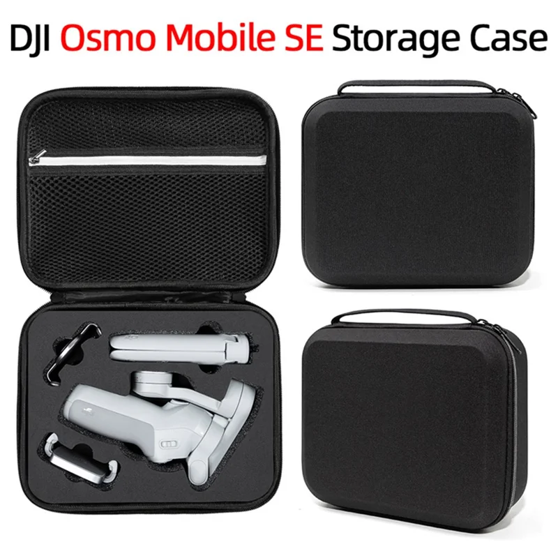 For DJI Osmo Mobile SE Shockproof Carrying Bag Portable Storage Case with Handle - Black