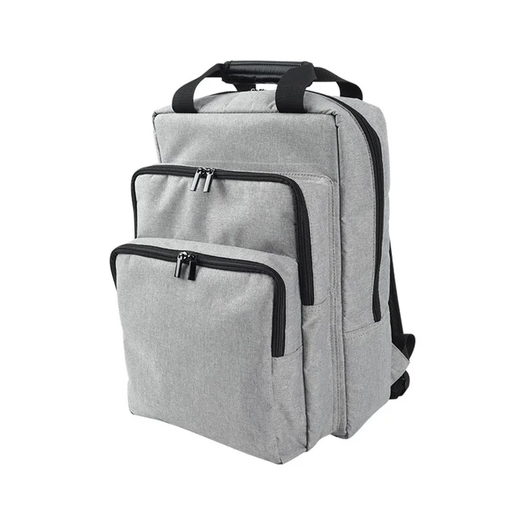 For Sony PS5 Game Console Portable Travel Carrying Bag Shockproof Zipper Backpack - Grey