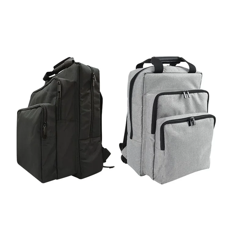 For Sony PS5 Game Console Portable Travel Carrying Bag Shockproof Zipper Backpack - Grey