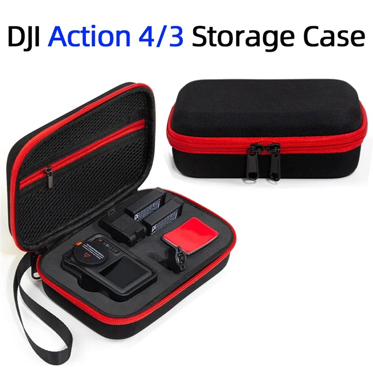 For DJI Action 5 Pro / 4 / 3 Sports Camera Portable EVA Storage Bag Shockproof Carrying Case - Black