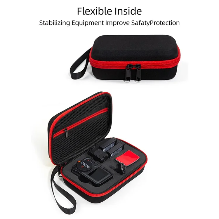 For DJI Action 5 Pro / 4 / 3 Sports Camera Portable EVA Storage Bag Shockproof Carrying Case - Black