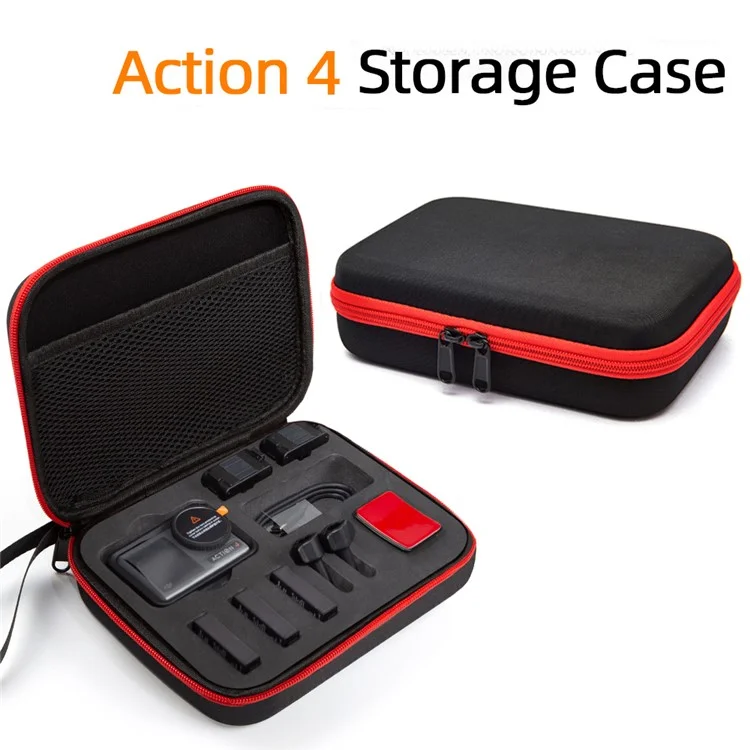For DJI Action 5 Pro / 4 / 3 Portable Sports Camera Storage Bag Shockproof EVA Carrying Case - Black