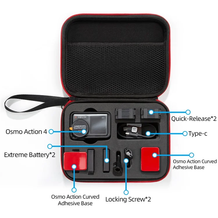 For DJI Action 5 Pro / 4 / 3 Portable Sports Camera Storage Bag Shockproof EVA Carrying Case - Black