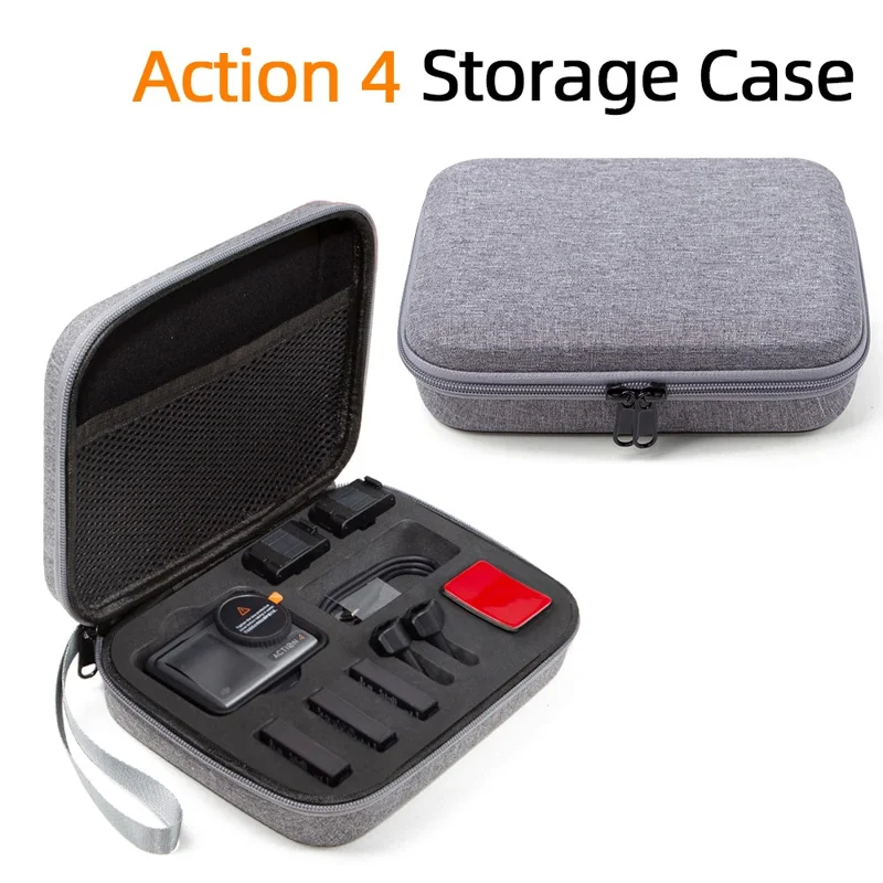For DJI Action 5 Pro / 4 / 3 Portable Sports Camera Storage Bag Shockproof EVA Carrying Case - Grey